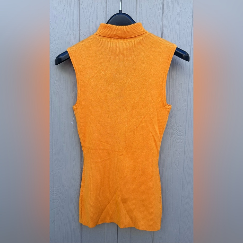 GUESS Rhinestone Logo Sleeveless Mock Neck Sweater – Size S – NWT - Picture 3 of 7